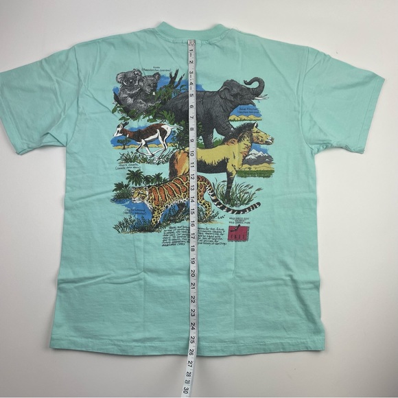 Vintage 90’s Teal CRES Zoological Soceity San Diego T-Shirt Single Stitch Sz L - Picture 6 of 9